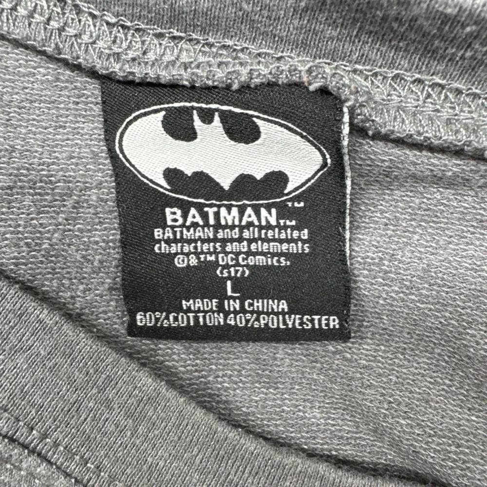 Batman Harley Quinn Flip Sequin Top Gray M Geekcore Comic Casual Graphic Tee